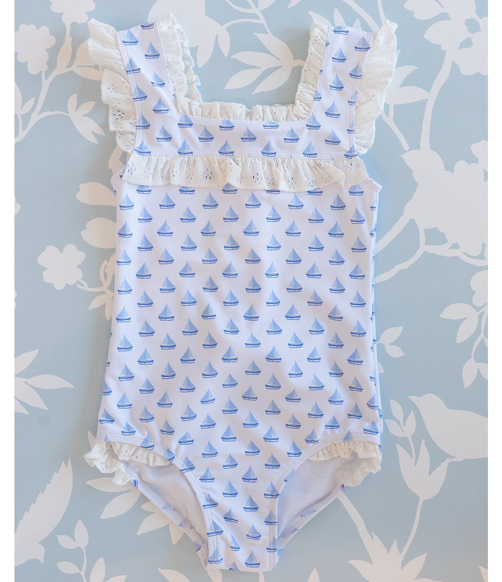 x The Broke Brooke Little Girls 2T-6X Cissy Sailboat Print One Piece Swimsuit | Dillard's