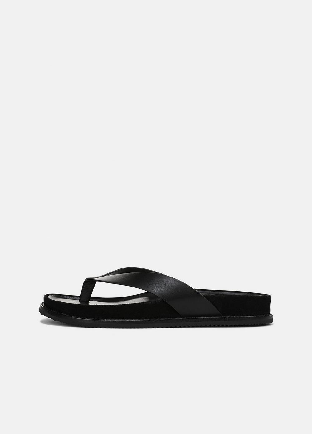 Men's Dali Leather Sandal, Black, Size 9.5 Vince | Vince LLC