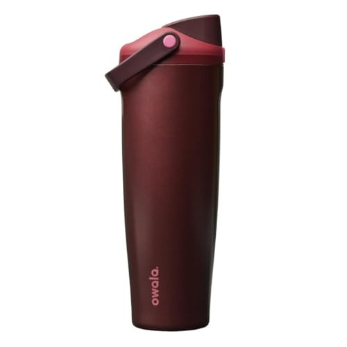 Owala FreeSip Sway Insulated Stainless Steel Water Bottle with Two-Way Spout, Built-In Straw and Bucket Handle, Made for Travel, School, and Sports, 40oz, BPA Free, Leak Proof, Black Cherry | Amazon (US)