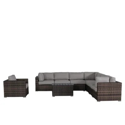 7 Seating Group With Removable Washable Cushions - Low Maintenance Outdoor Ensemble Cozy Modern Comfort | Wayfair North America