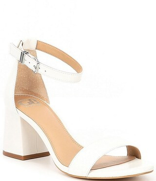 Block-Party Leather Ankle Strap Two-Piece Sandals | Dillard's