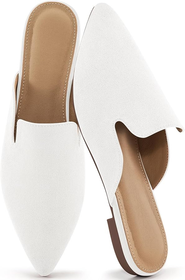 Ecetana Womens Mules Flats 2026 Pointed Toe Dressy Slip On Work Shoes for Business Comfortable Ca... | Amazon (US)