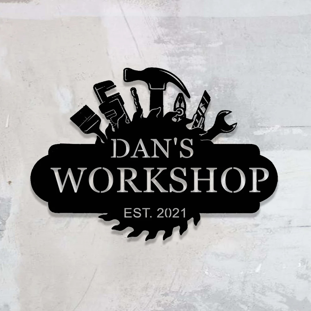 Custom Workshop Signpapas Work Shop Metal Signpersonalized - Etsy | Etsy (US)