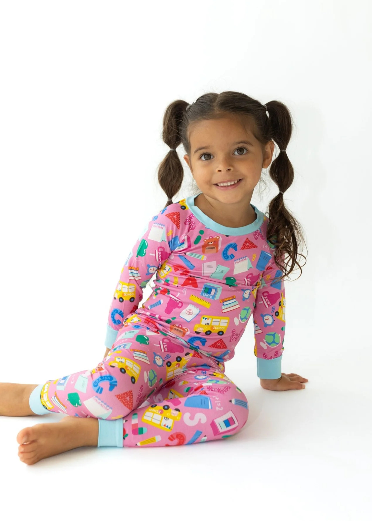 Back To School Pink Two-Piece Pajamas | Tiny Jams