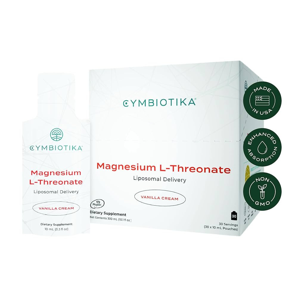 CYMBIOTIKA Liposomal Magnesium L-Threonate 1300 mg – High-Absorption Magnesium for Brain Health... | Amazon (US)