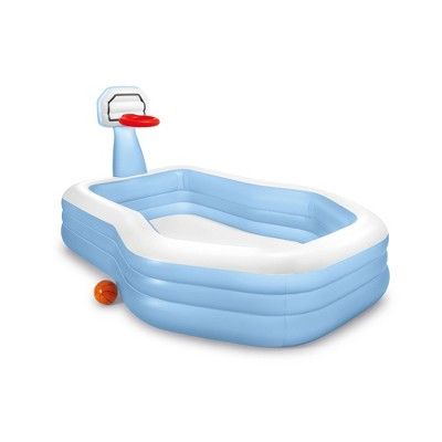 Intex 57183EP 101 Inch Swim Center Shootin' Hoops Inflatable Family Swimming Pool, Blue | Target