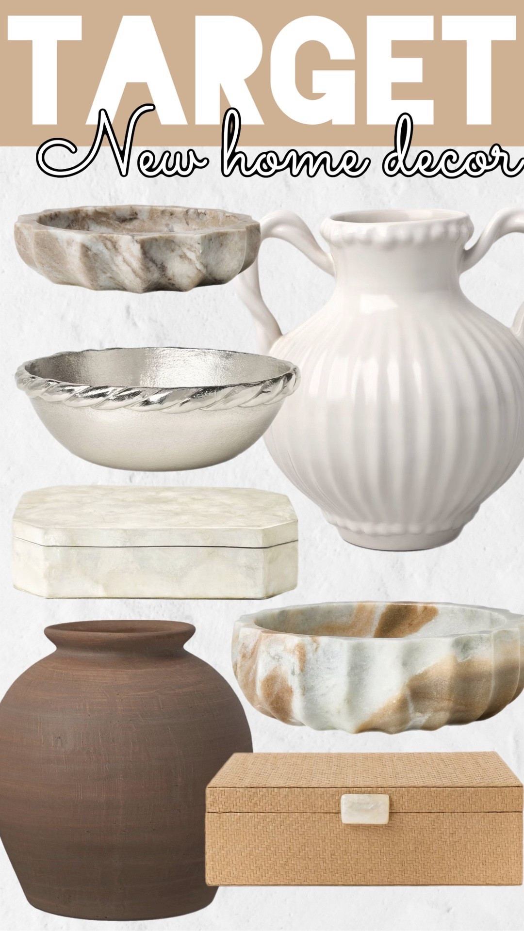 Some beautiful and neutral home decor from Target.  Mix and match these pieces on a front entry table, console, or shelves for a sleek look!

#LTKOver40 #LTKFindsUnder50 #LTKHome