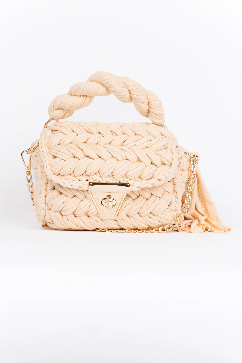 Woven Mini Bag - Beige Woven Crossbody Bag | Avara