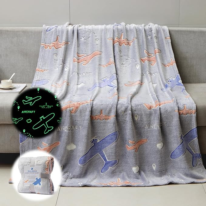 SALIMAH Glow in The Dark Blanket Airplanes Gifts for Boys Girls,Toys for Girls Boys Age 2 3 4 5 6... | Amazon (US)