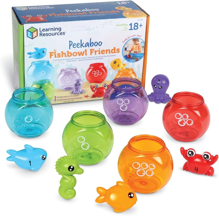 Learning Resources Peekaboo Fishbowl Friends, 10 Pieces, Ages 18 Months+, Learning Toys, Baby Toy... | Amazon (US)