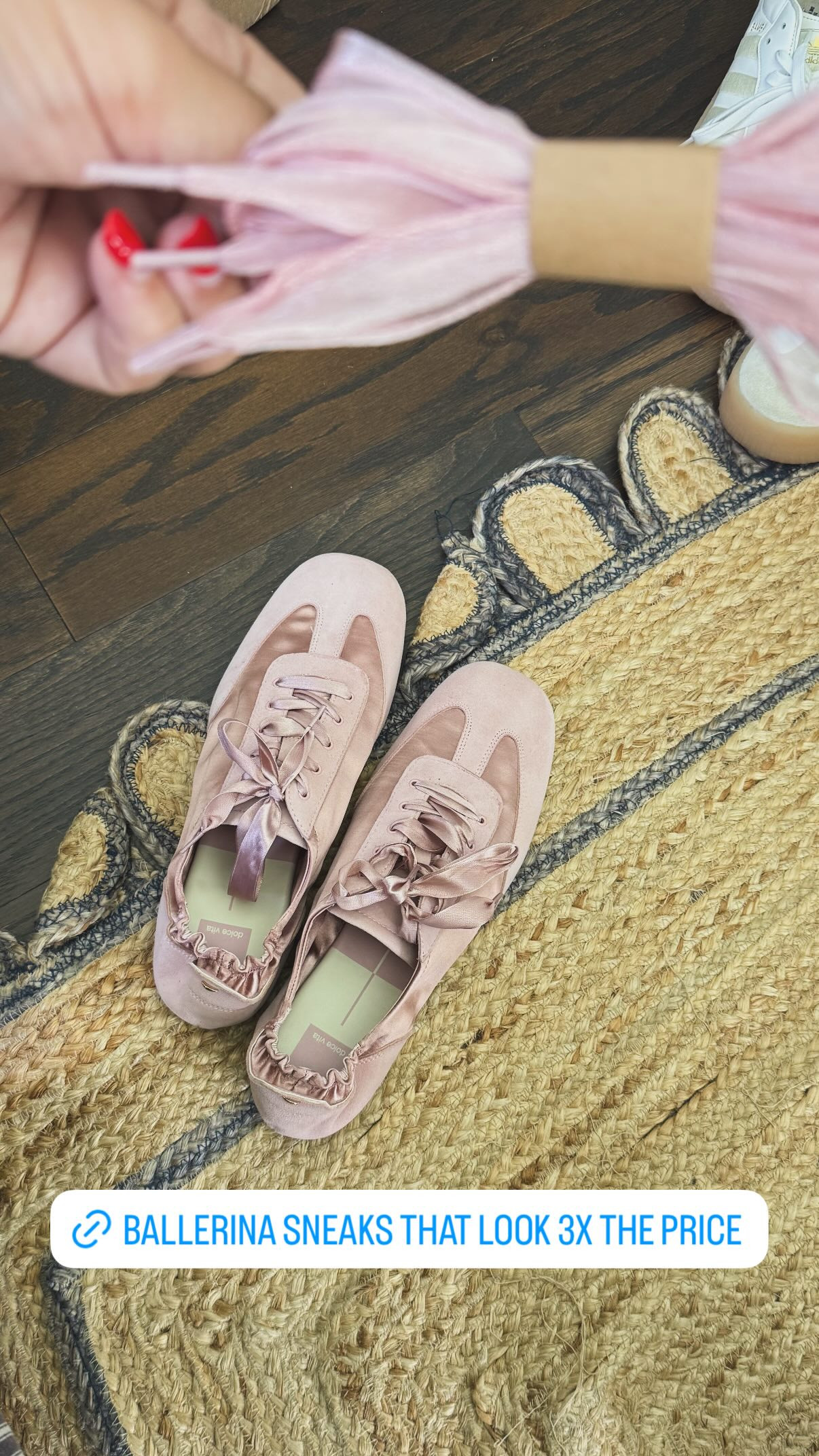 Pink ballerina sneakers that look 3x the pricee