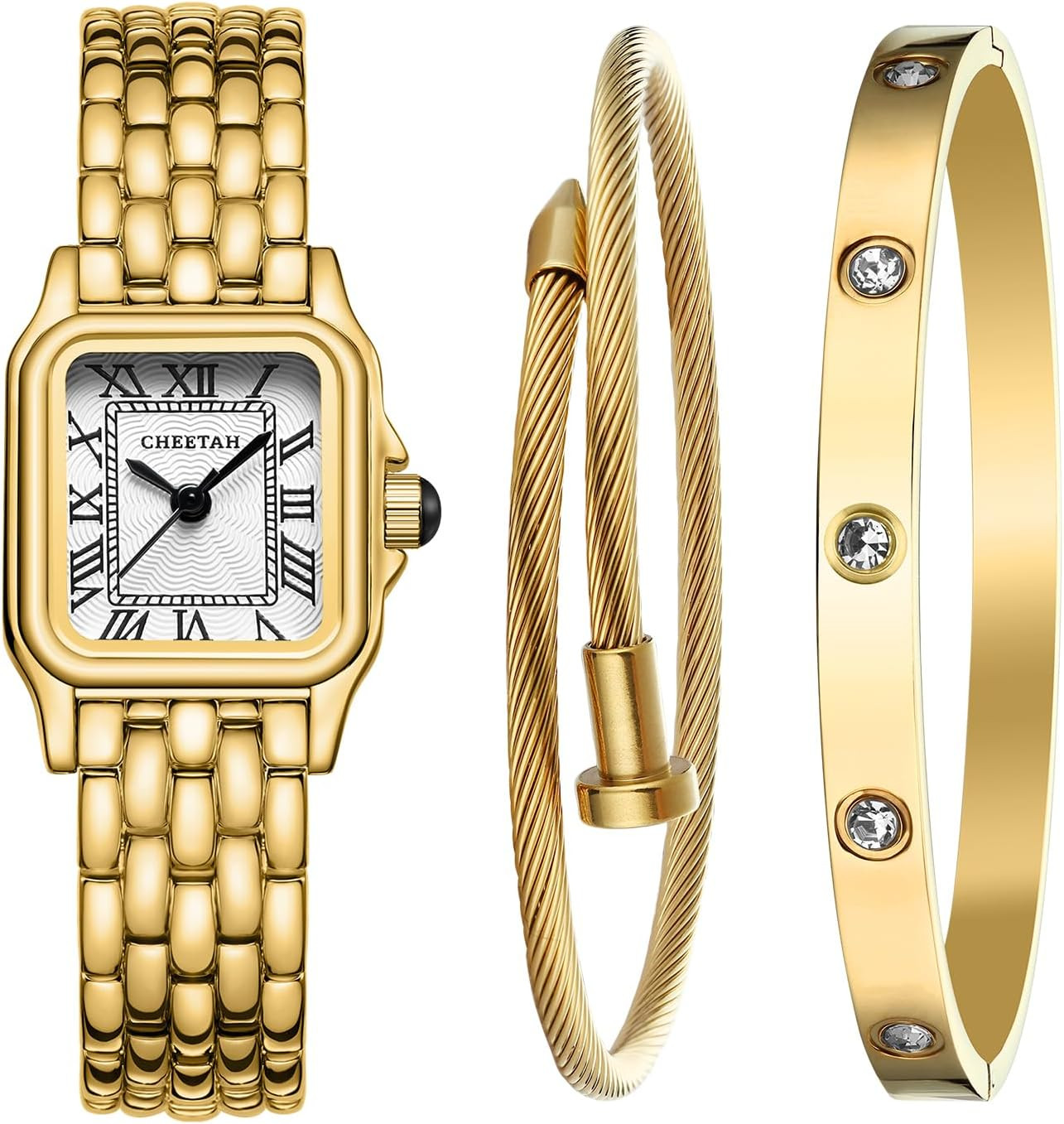 CHEETAH Women’s Gold Bangle Watch and Bracelet Set | Amazon (US)