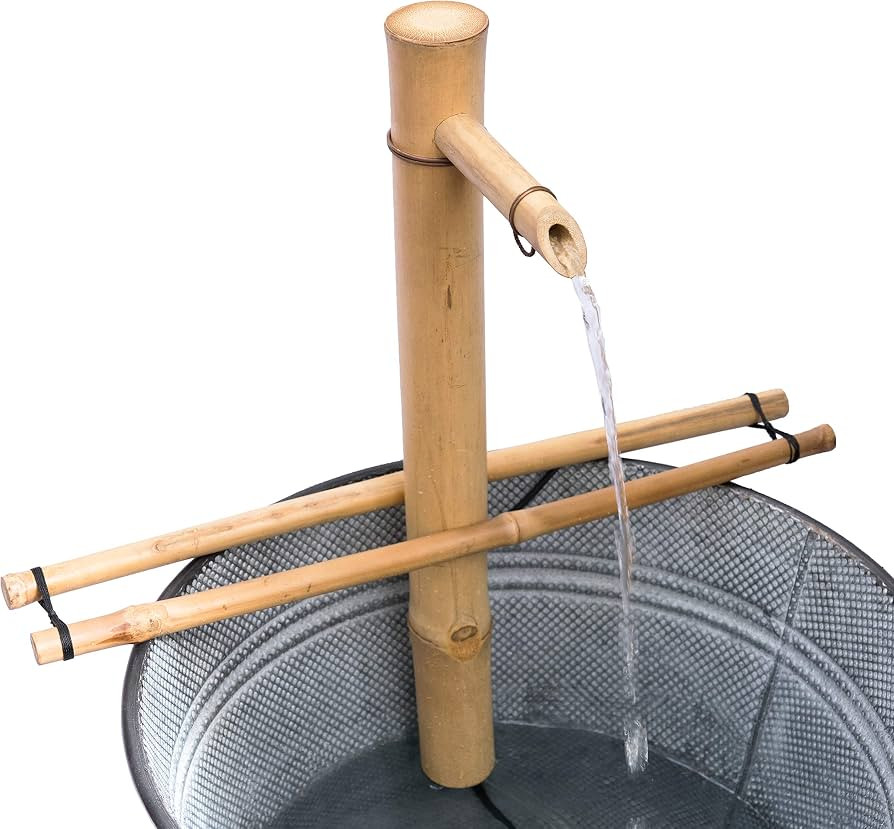 Bamboo Accents Water Fountain with Pump, Indoor/Outdoor, Branch-Style Support Arms, Smooth Split-... | Amazon (US)