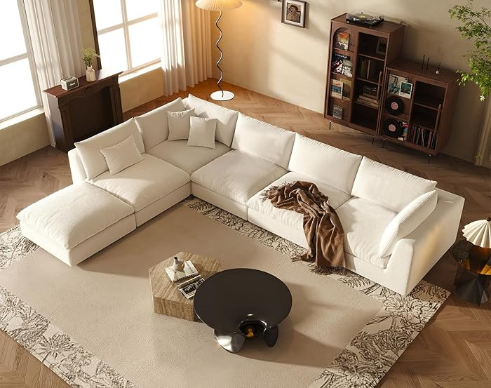 Fajiani Oversized Modular Sectional Sofa,Cloud Couch Deep Seat Sofa Cushion Covers Removable, Ove... | Amazon (US)