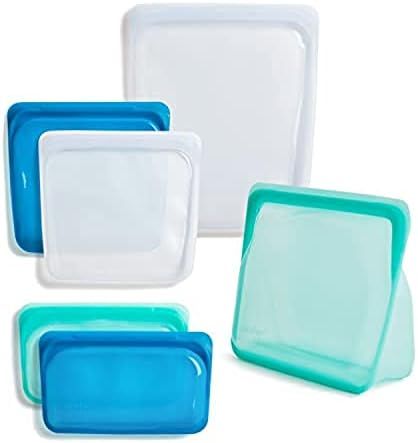 Stasher Silicone Reusable Storage Bag, Bundle 6-Pack (Ocean) | Food Meal Prep Storage Container |... | Amazon (US)