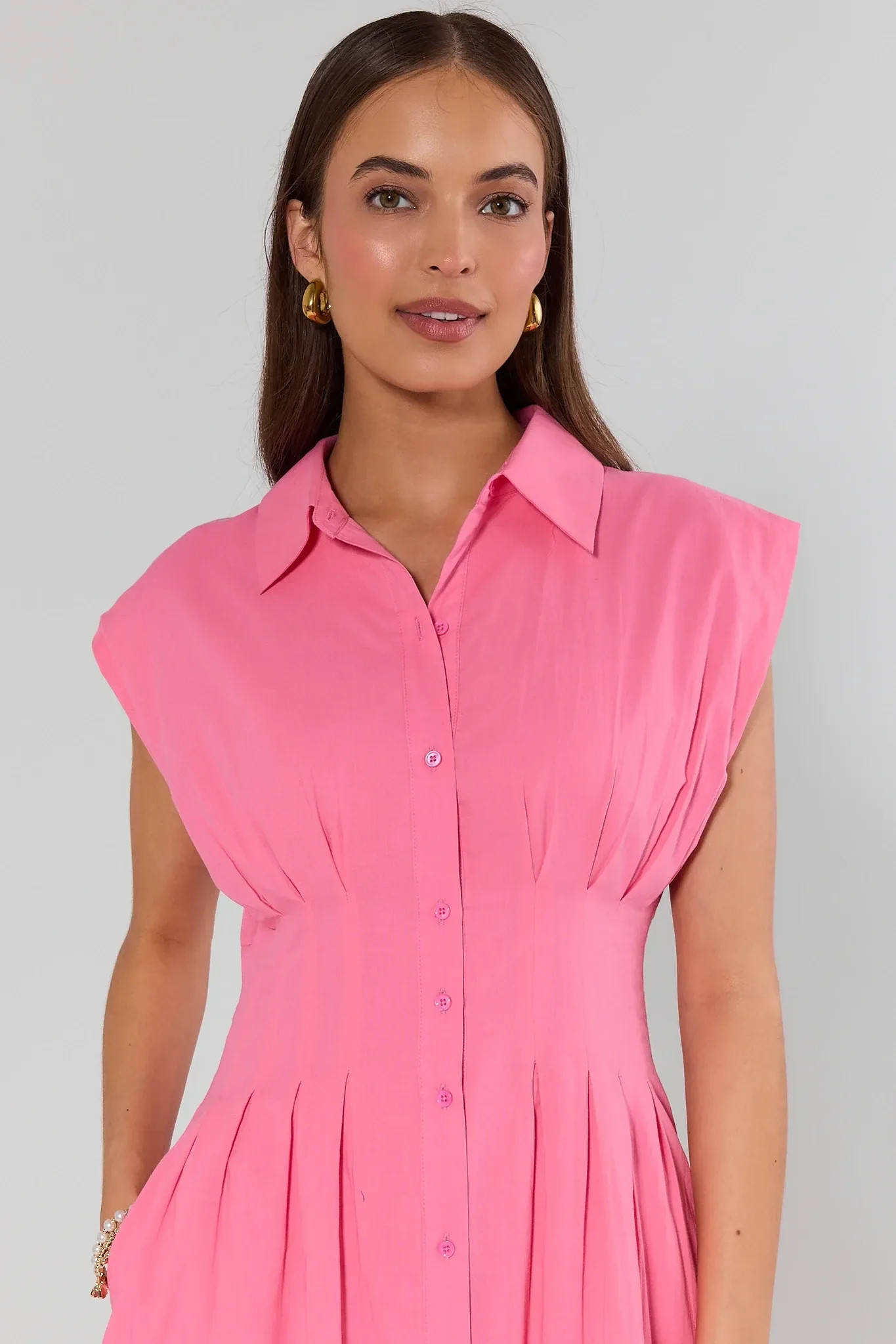 Olivia Pink Button Up Maxi Dress | Avara