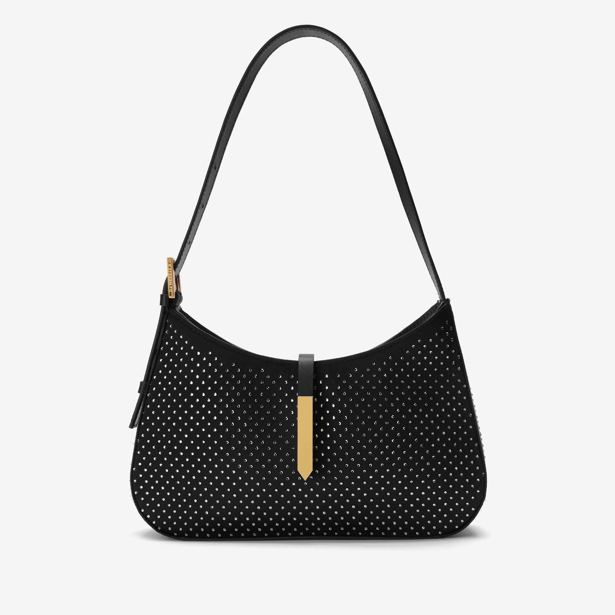The Tokyo | Black Satin Grey Embellished | DeMellier | DeMellier
