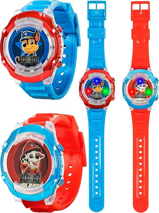 Paw Patrol Kids' Flashing LED Light-Up Feature - LCD Watch Set - Chase and Marshall Digital Watch... | Amazon (US)