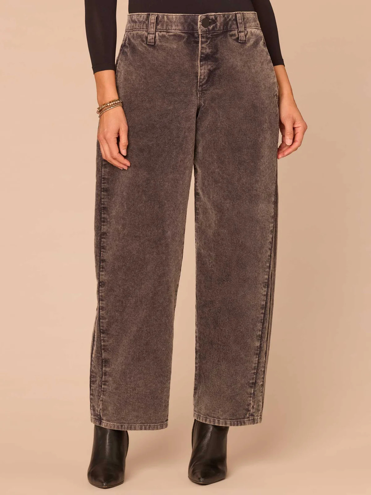 "Ab"solution® High Rise Side Pocket Barrel Leg Petite Corduroy Pants | Democracy Clothing
