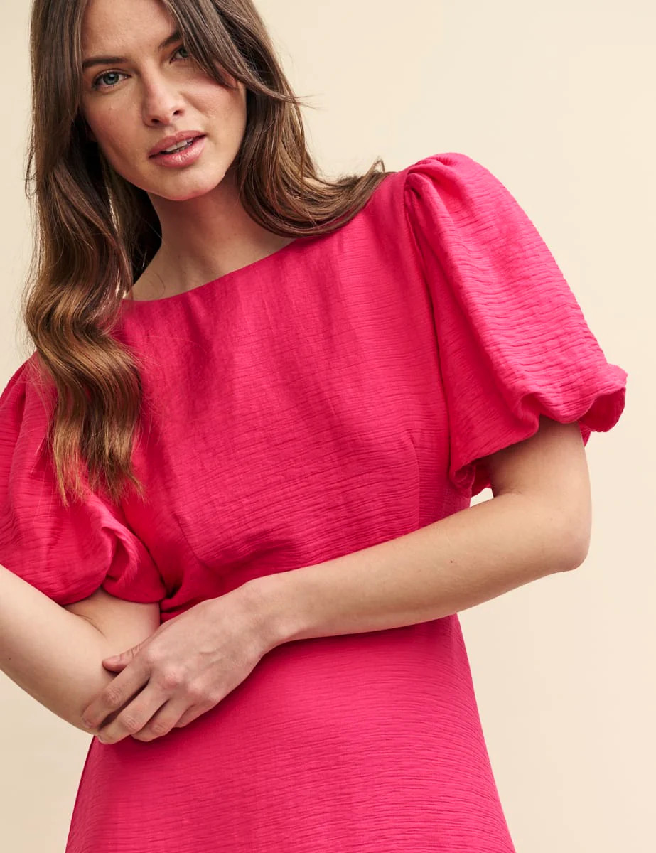 Pink Linen-blend Puff Sleeve Zora Midi Dress
  

  
    
      £84.00
      £120.00 | Nobody's Child