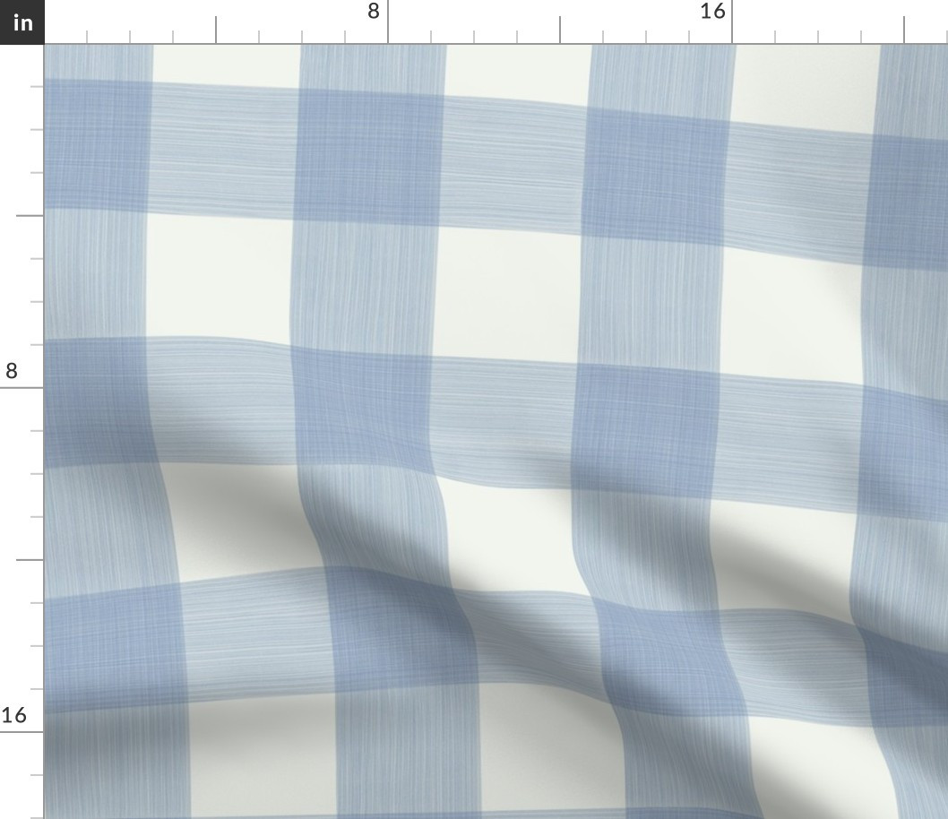 3" soft blue buffalo -plaid on cream Fabric bydanika_herrick | Spoonflower
