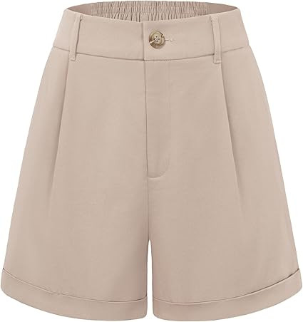Belle Poque Women Dressy Shorts High Waisted Wide Leg Shorts with Pockets | Amazon (US)