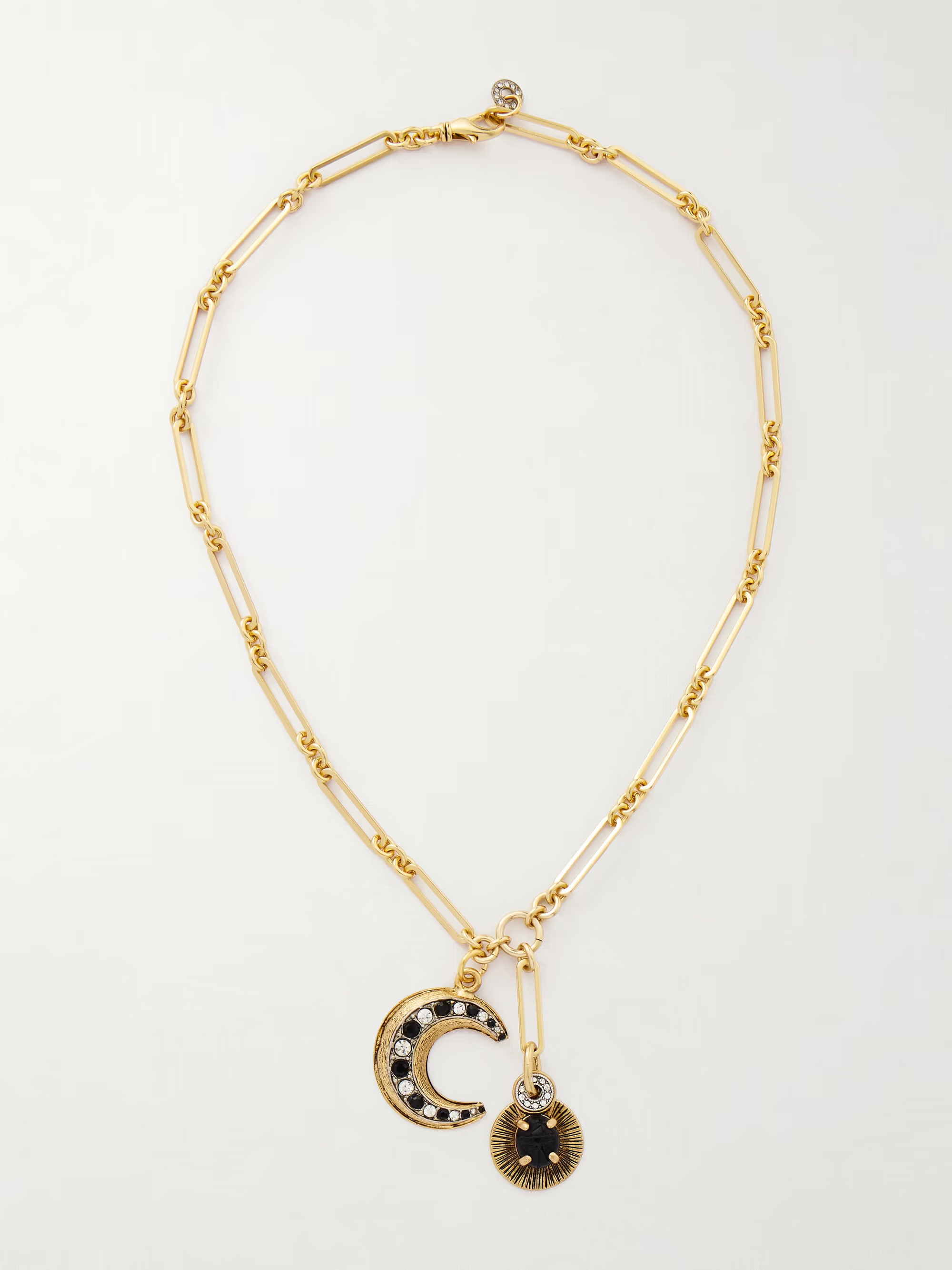 Soli Luna gold-plated, crystal and obsidian necklace | NET-A-PORTER (US)