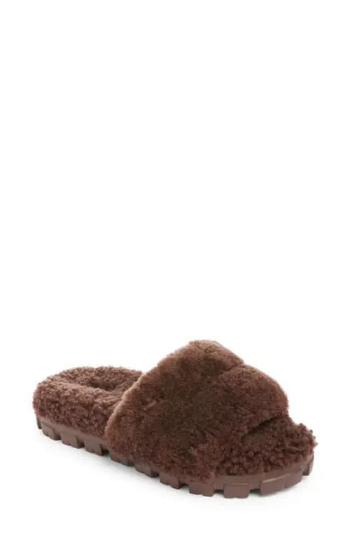 UGG(r) Cozetta Curly Genuine Shearling Slide Slipper in Burnt Cedar at Nordstrom, Size 7 | Nordstrom