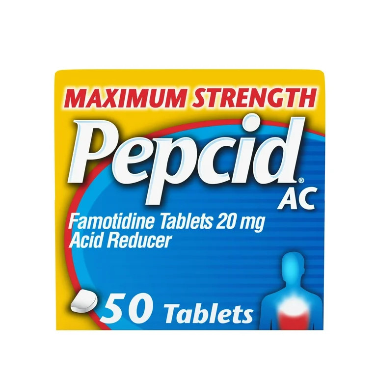 Pepcid AC Maximum Strength Heartburn Medicine, 20 mg Famotidine, 50 Count | Walmart (US)