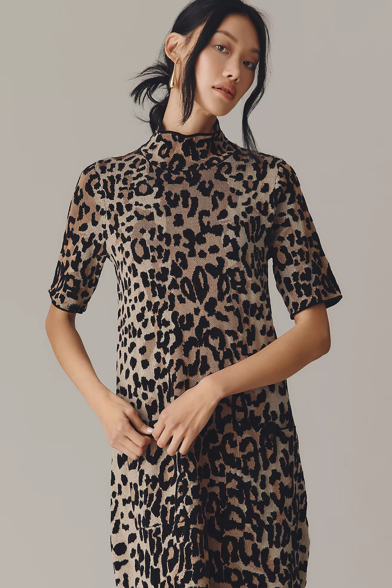 The Annalise Mock-Neck Chenille Sweater Mini Dress by Maeve | Anthropologie (US)