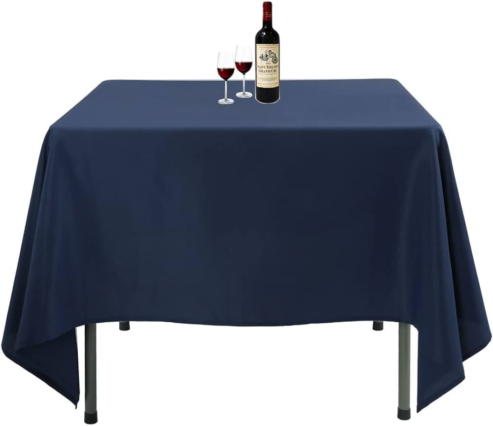 Waysle Square Tablecloth, 70 x 70 Inch, Navy Blue Table Cloth for Square or Round Tables in Washa... | Amazon (US)