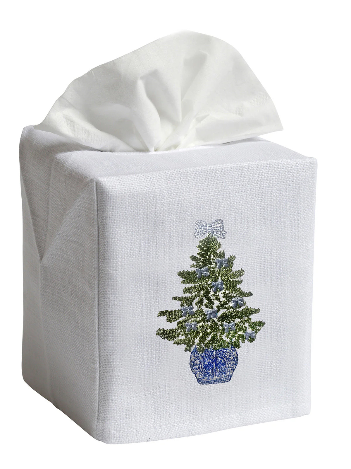 Tissue Box Cover, Chinoiserie Christmas Tree - Jacaranda Living | Jacaranda Living