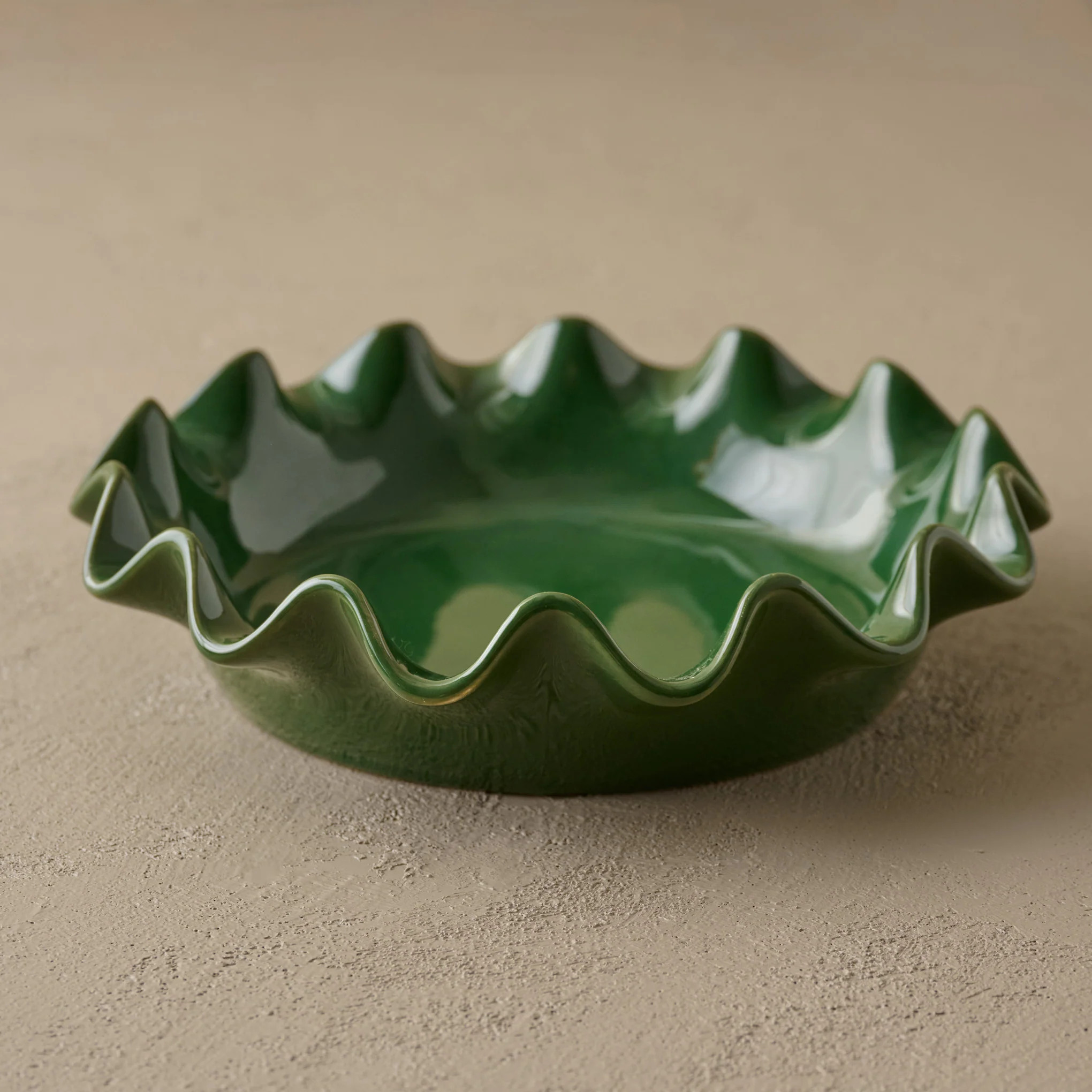 The Cottage Collection Forest Green Scalloped Pie Dish | Magnolia