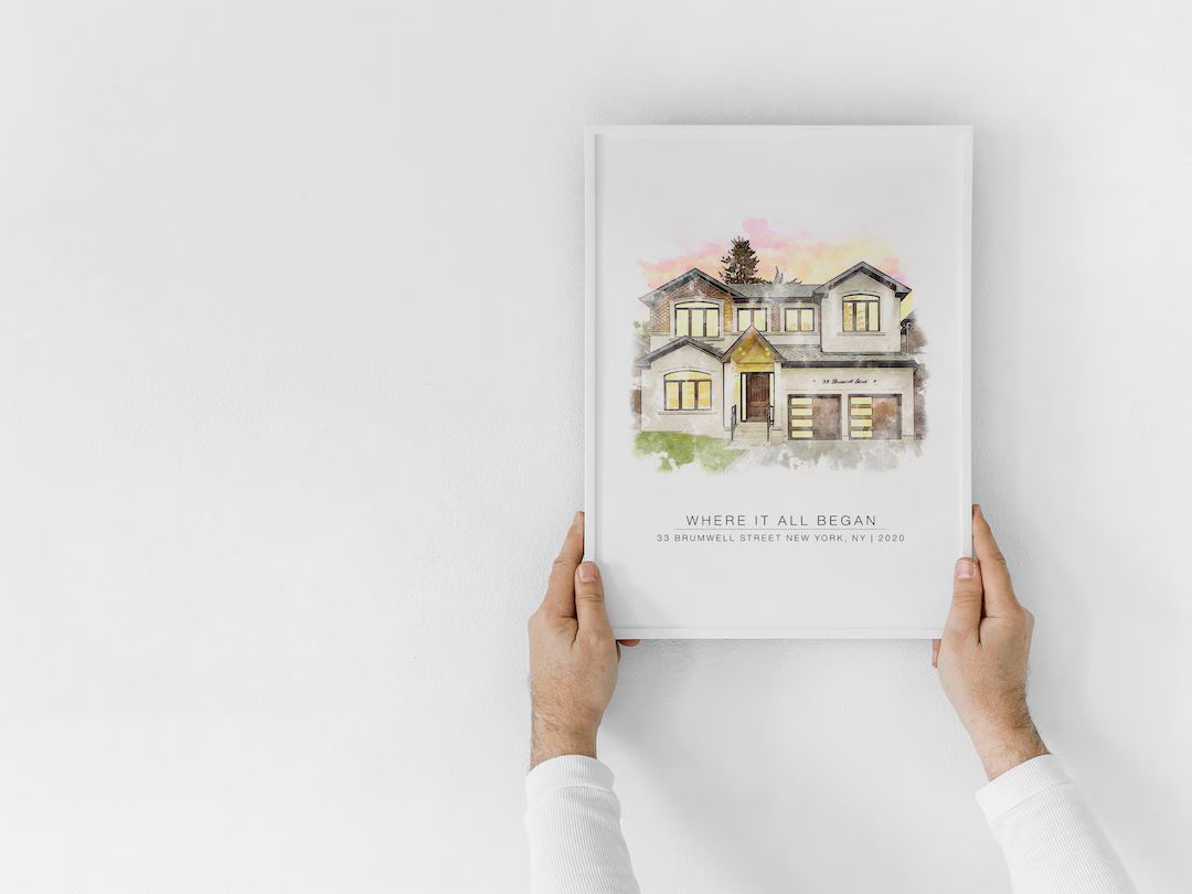 Custom Watercolor House Portrait From Photo New Home - Etsy | Etsy (US)