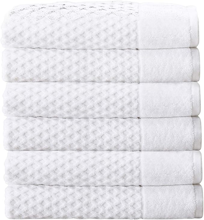 100% Cotton Hand Towel Set (16 x 28 inches) Highly Absorbent, Textured Luxury Hand Towels. Grayso... | Amazon (US)