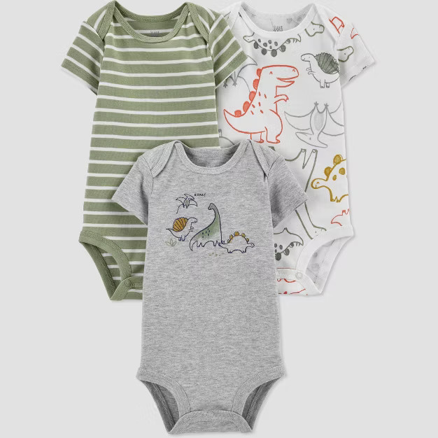 Baby Boys' 3pk Dino Bodysuit - Just One You® made by carter's Green/White/Gray | Target