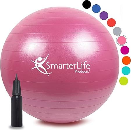 SmarterLife Exercise Ball for Yoga, Balance, Stability - Fitness, Pilates, Birthing, Therapy, Off... | Amazon (US)