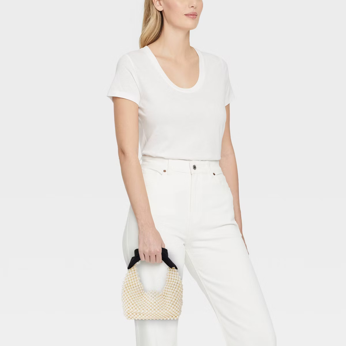 Beaded Pearl Bow Shoulder Bag - A New Day™ Off-White | Target
