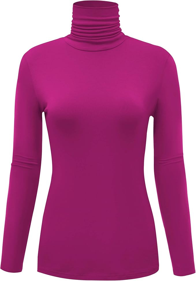 AUHEGN Women's Long Sleeve Lightweight Turtleneck Top Slim Fit Pullover T-Shirt (S-XXL) | Amazon (US)