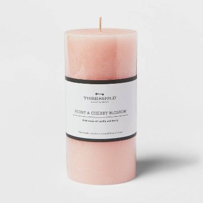 6" x 3" Pillar Cozy Peony and Cherry Blossom Pink - Threshold™ | Target
