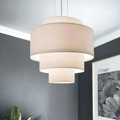 4-light Drum-tiered Fabric Pendant Lamp With Bottom Reflector | Wayfair North America
