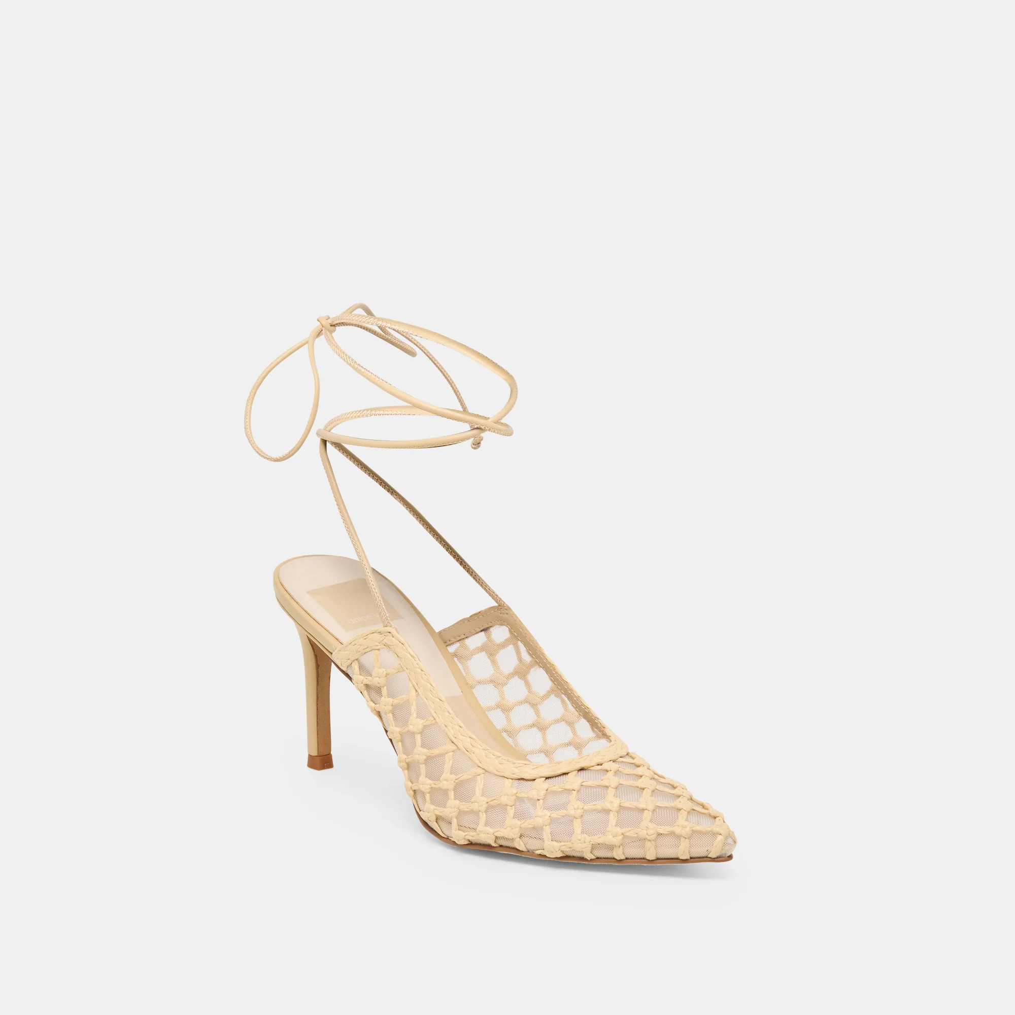 Yael Heels Lt Natural Woven Raffia | DolceVita.com