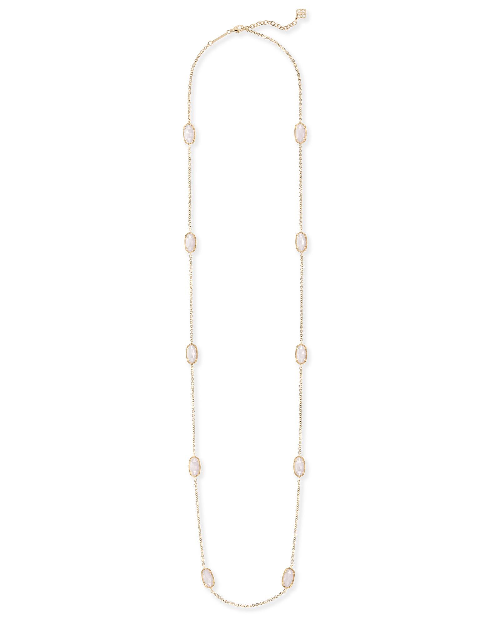 Kellie Gold Long Necklace in White Pearl | Kendra Scott