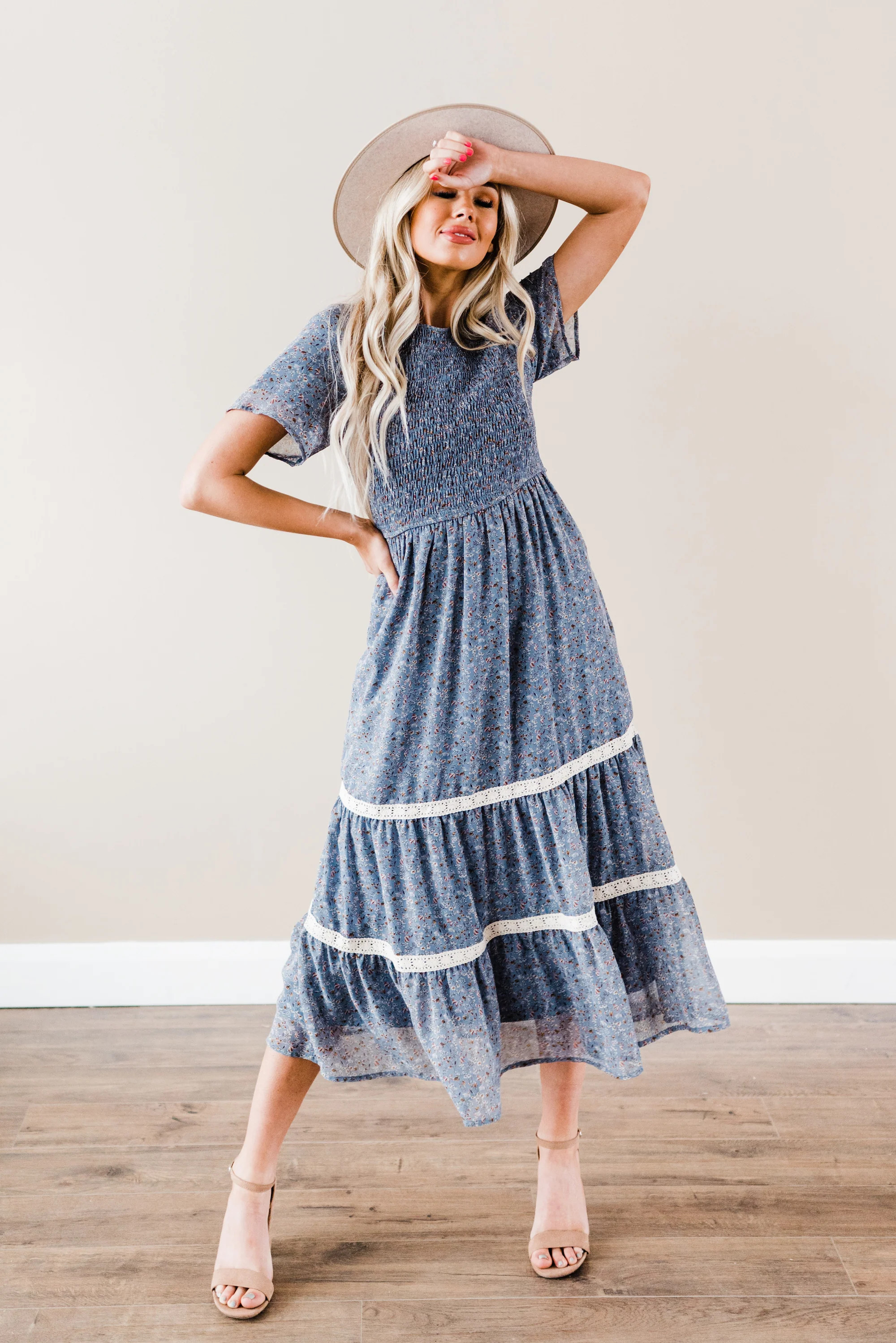 Isla Dress in Dusty Blue | FEHRNVI