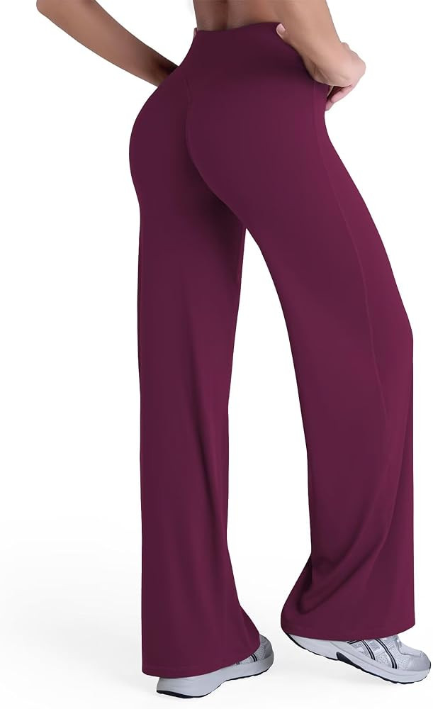 Sunzel Women's Butt Lifting Wide Leg Yoga Pants High Waist Tummy Control No Front Seam Straight L... | Amazon (US)