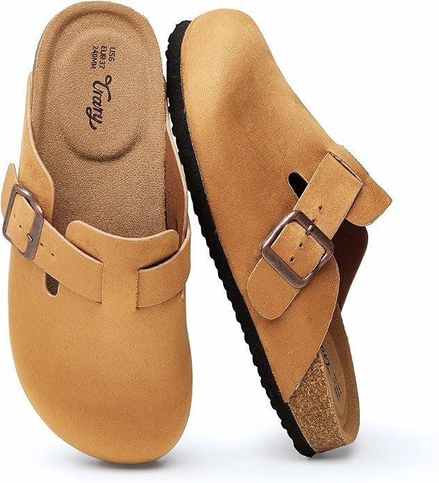 Trary Suede Clogs for Women Potato Shoes with Cork Footbed CloudArch Memory Foam Clogs Comfortabl... | Amazon (US)