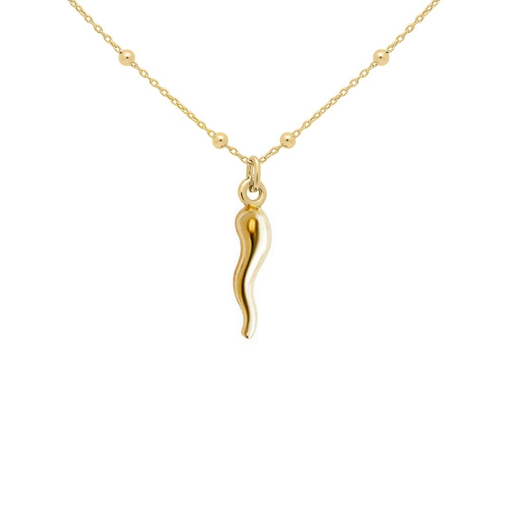 FRONAY 14k Gold Plated Sterling Silver Italian Horn Necklace for Women | Good Luck Cornicello Pen... | Amazon (US)