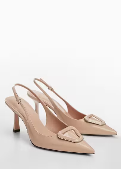 MANGO - Patent leather-effect slingback shoes nude - 37 - Woman | Mango (US/MX/AU)