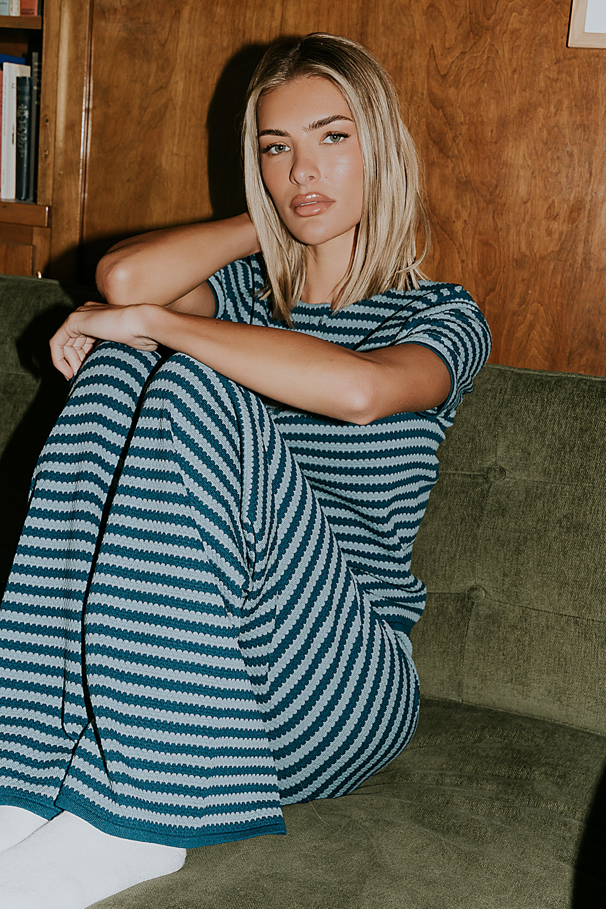Ireland Striped Wide Leg Pants in Blue | Böhme US