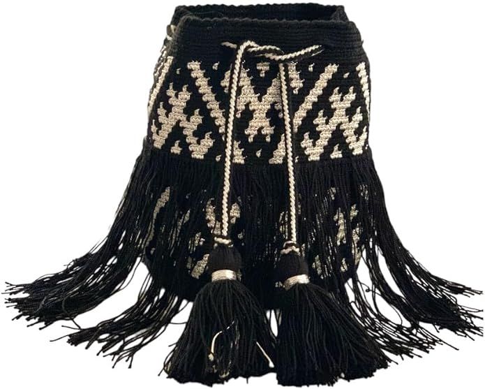 hand-knitted acrylic women's shoulder bag crochet bag wayuu bag | Amazon (US)